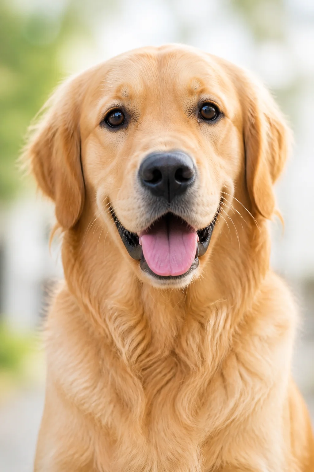 Golden Retriever sorrindo, representando o cuidado animal com o Animus